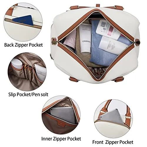 BOSTANTEN Weekender Leather Duffel Bag Carry On Large Tote