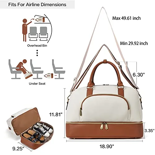 BOSTANTEN Weekender Leather Duffel Bag Carry On Large Tote