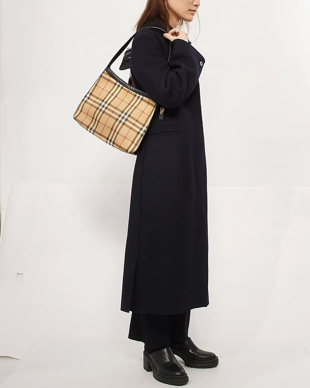 Burberry Beige Nova Check Canvas Shoulder Bag