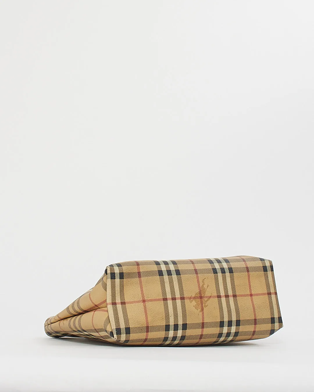 Burberry Beige/Red Coated Canvas Nova Check Tote