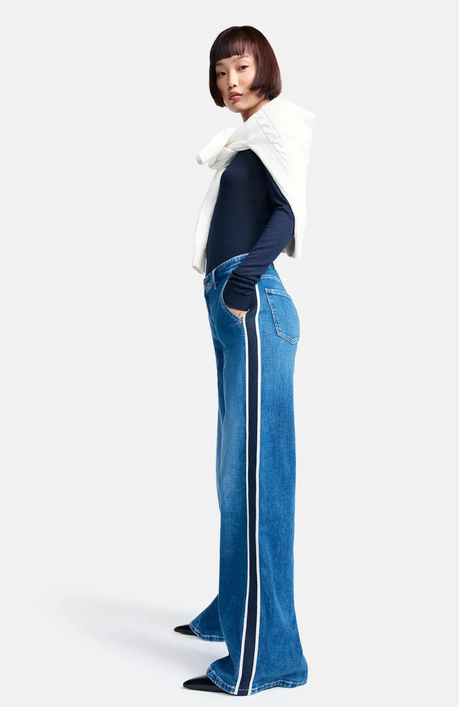 Cambio Alek  JEANS WIDE FIT LONG left hand mid