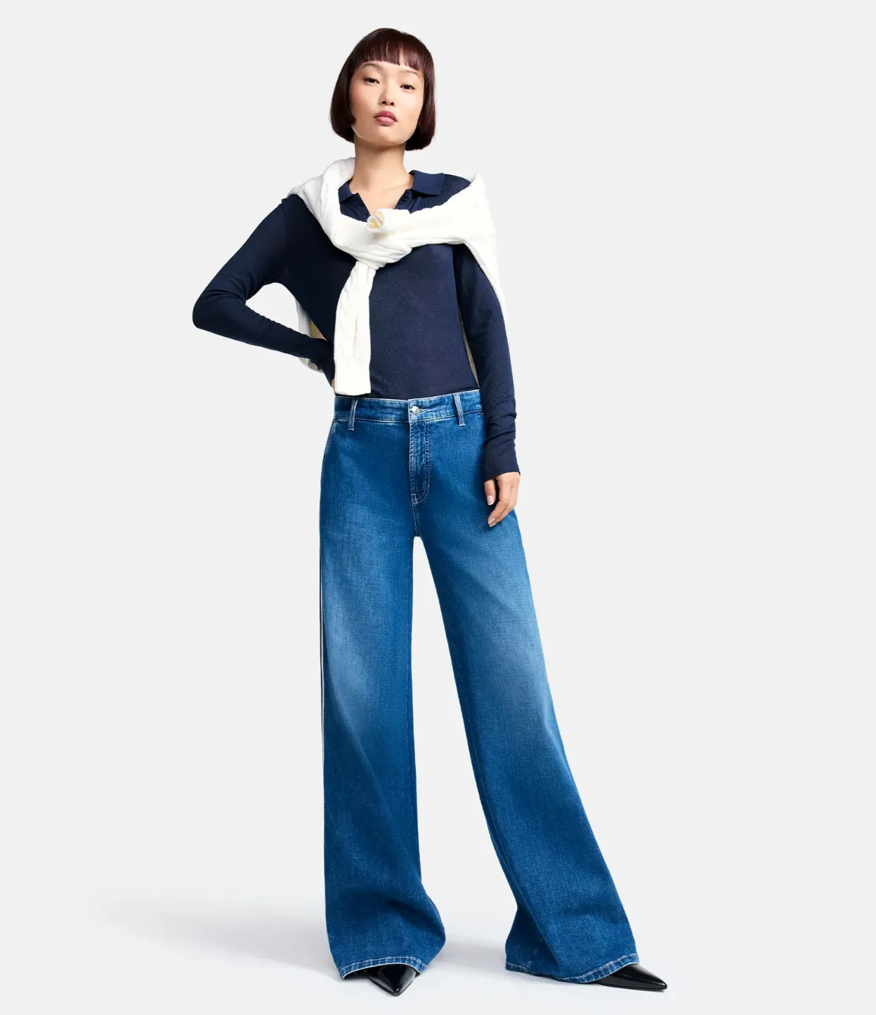 Cambio Alek  JEANS WIDE FIT LONG left hand mid