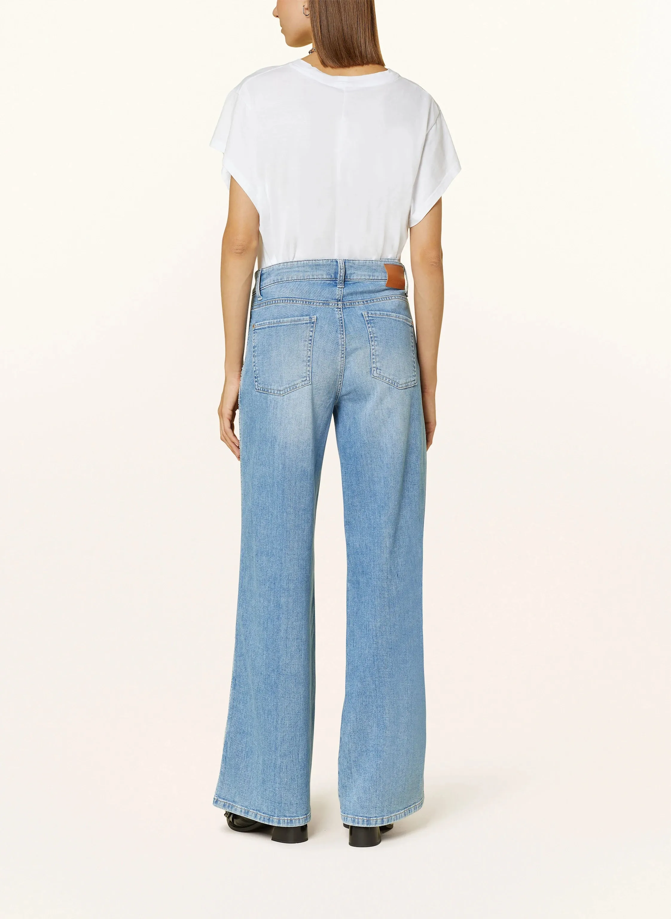 Cambio Alek SOFT BLEACHED JEANS WIDE FIT LONG left hand Soft