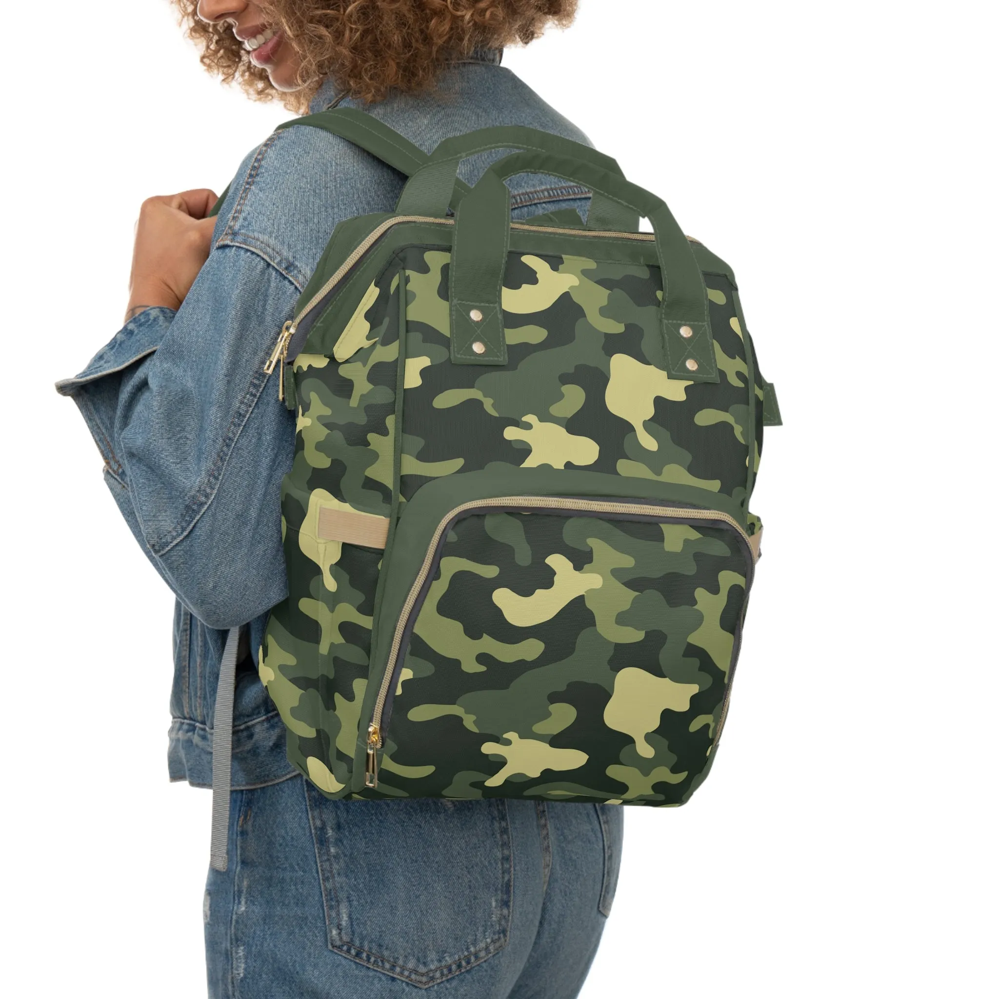 Camouflage Diaper Backpack - Durable Nylon Camo Baby Bag for Outdoorsy Parents, Spacious & Multifunctional Camo Diaper Backpack