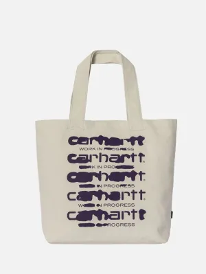 Canvas Graphic Tote Large - Ink Bleed Print, Wax/Tyrian