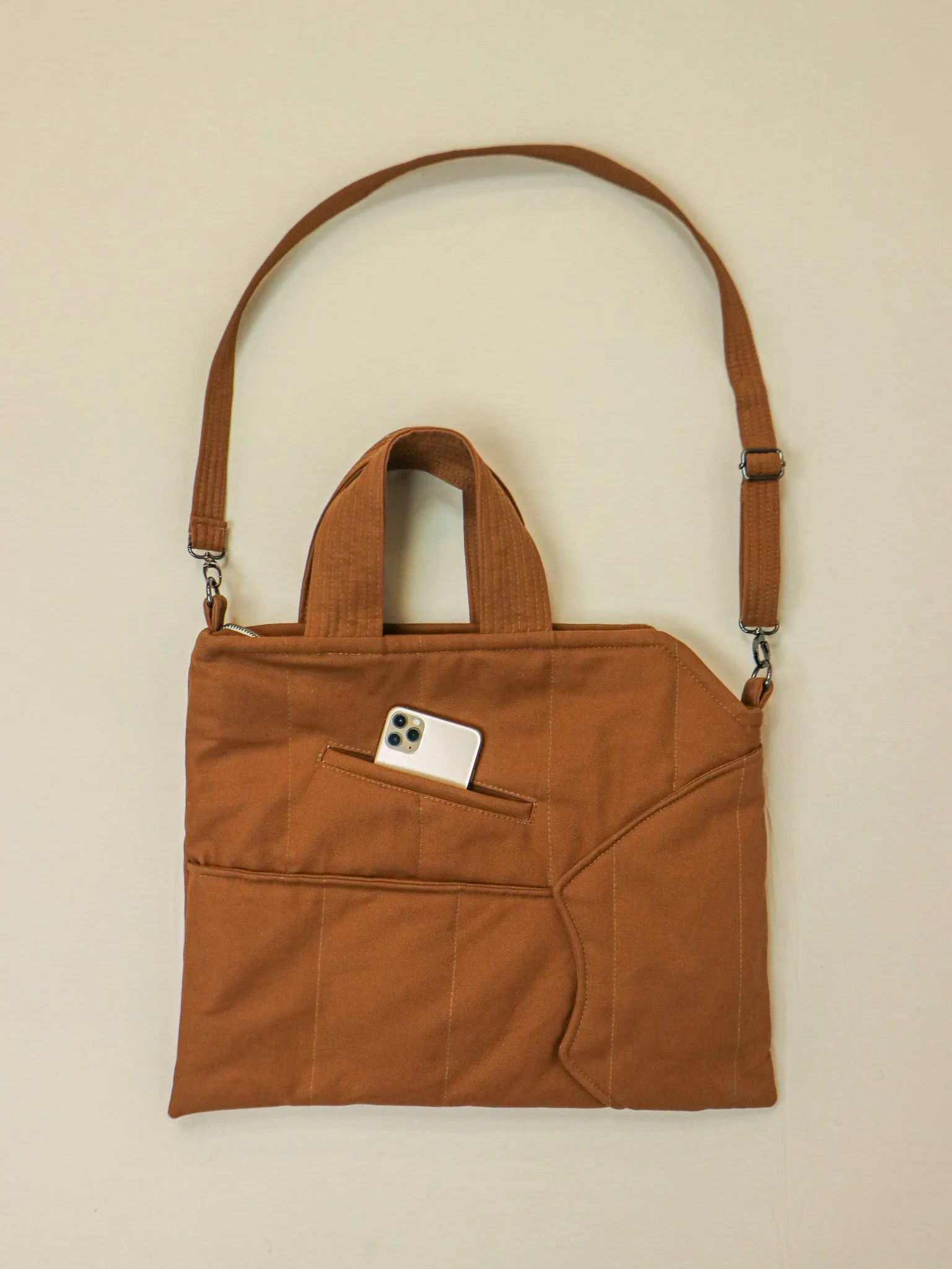 canvas puffer tote no zipper