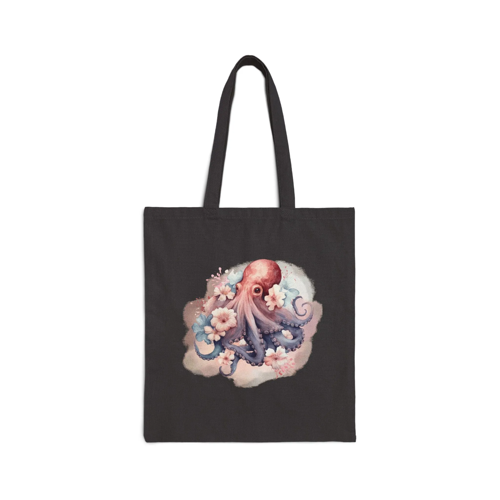 Canvas Tote Bag Octopus Floral