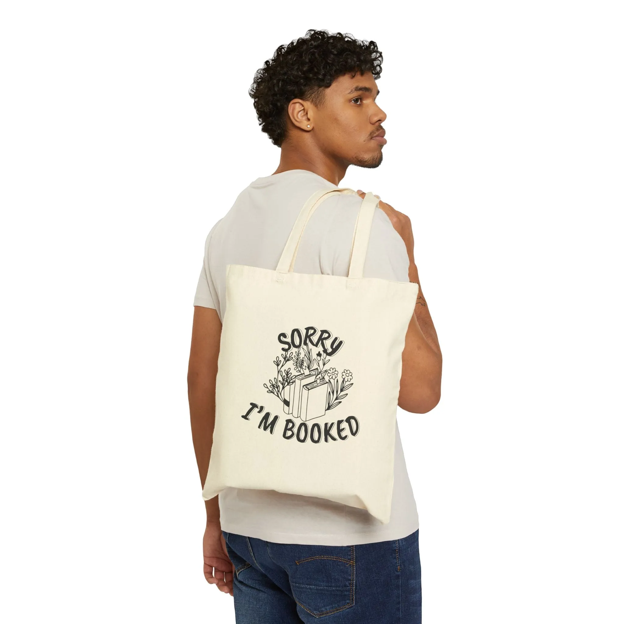 Canvas Tote Bag - "Sorry I'm Booked"