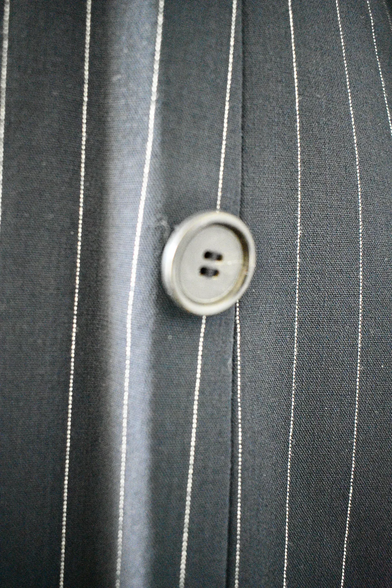 Carolina Herrera Navy Blue Pinstripe Dress