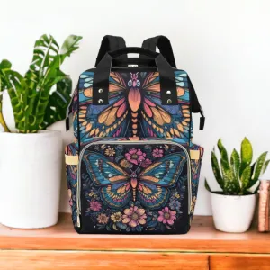 Celestial Butterflies Diaper Bag, Forestcore Diaper Backpack, Dark Cottagecore Baby Bag, Witchy Diaper Bag, Witchcore Baby Fairy Grunge Mama