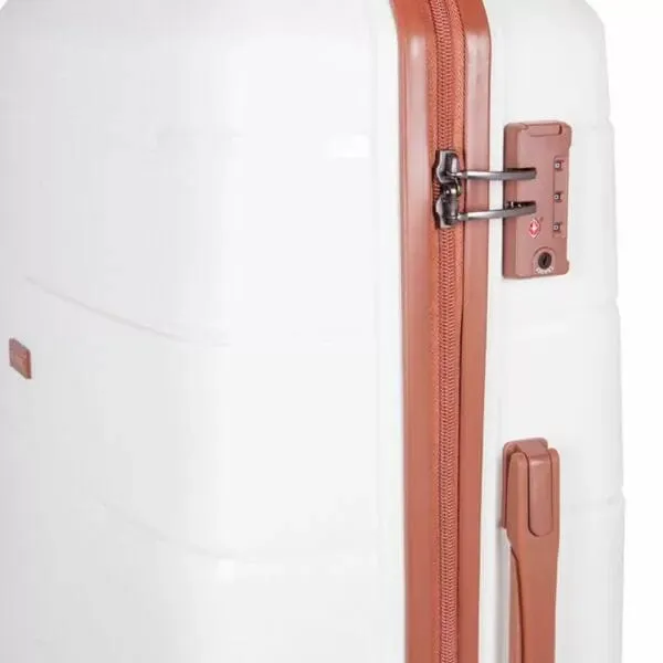 Cellini Spinn Large 4-Wheel Trolley Case White/Tan