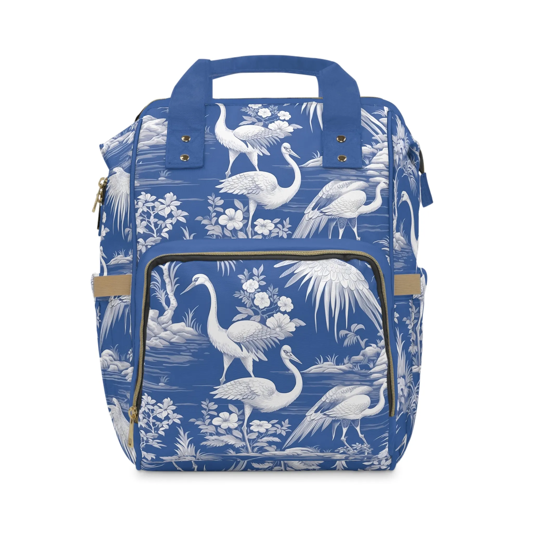 Chinoiserie Diaper Backpack - Elegant & Practical Baby Bag with Traditional Asian Motifs, Perfect for Stylish Parents