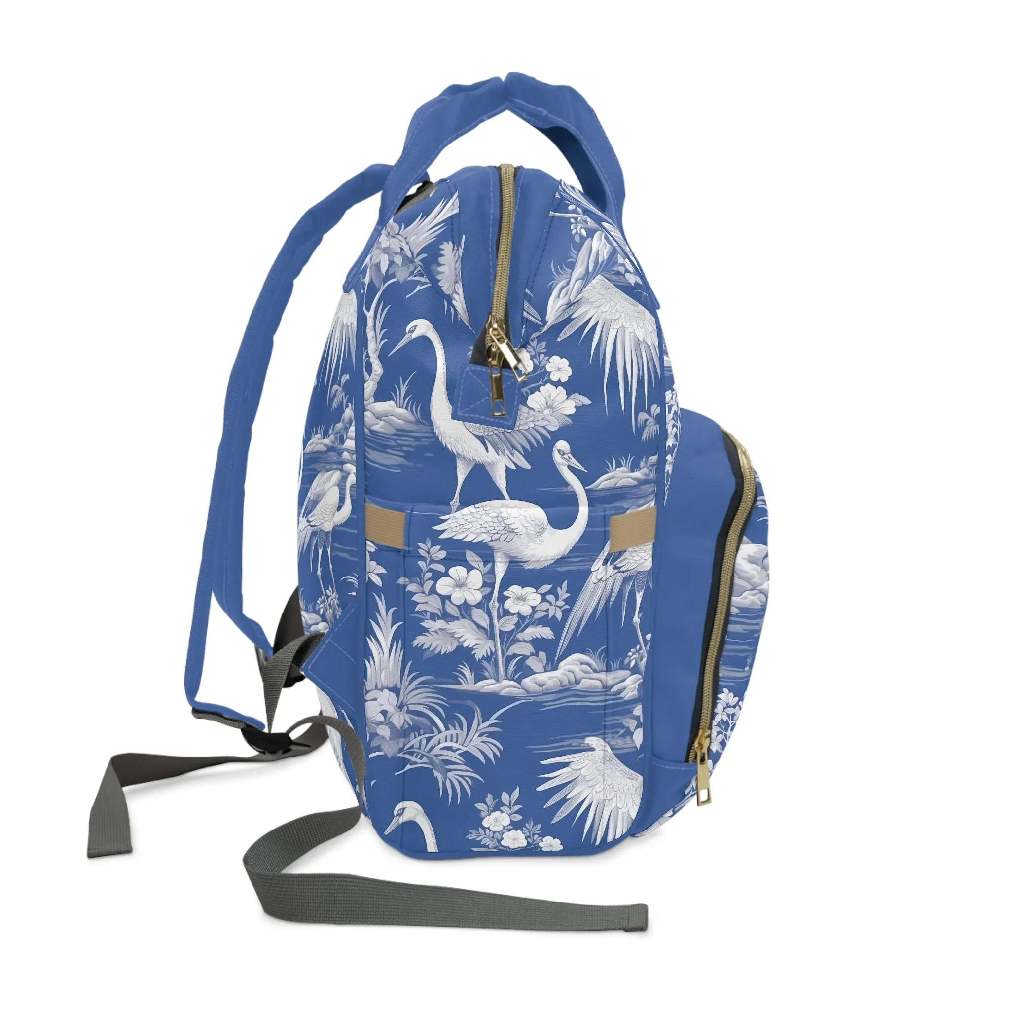 Chinoiserie Diaper Backpack - Elegant & Practical Baby Bag with Traditional Asian Motifs, Perfect for Stylish Parents