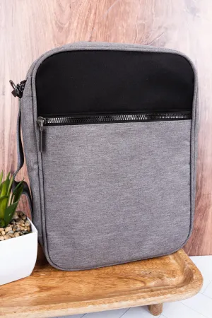 Church Days Gray and Black Canvas Bible Cover