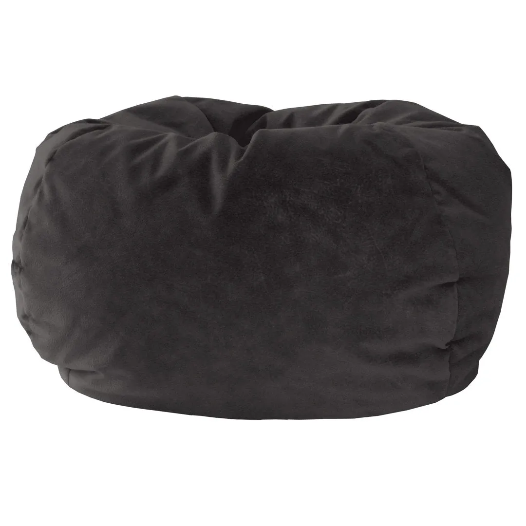 Classic Bean Bag Trule Size: Medium Body Fabric: Black Microfiber Suede