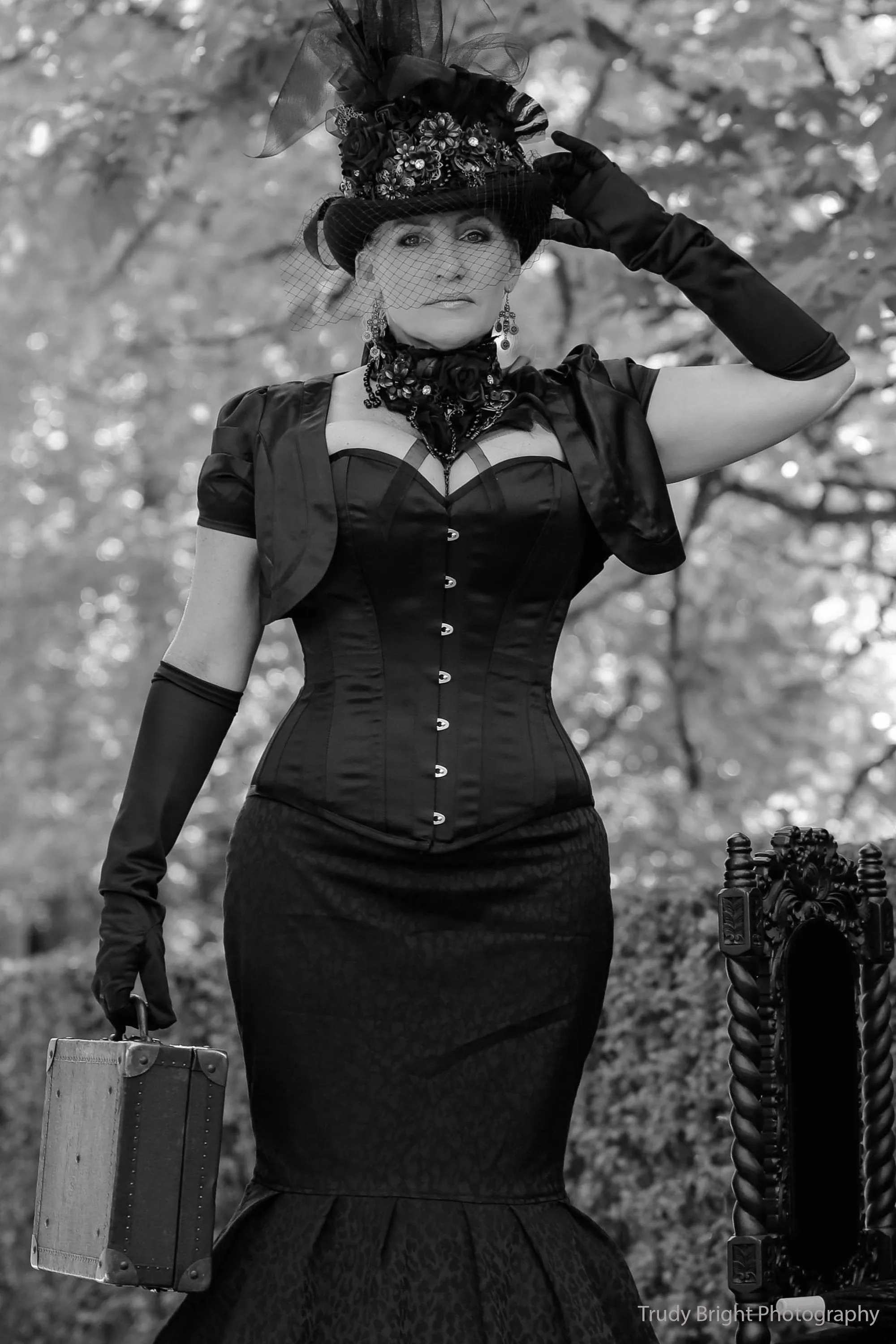 Classic Long Black Waist Taming Corset