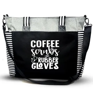 Coffee Scrubs LouLou Gray Tote Bag for Medical Workers
