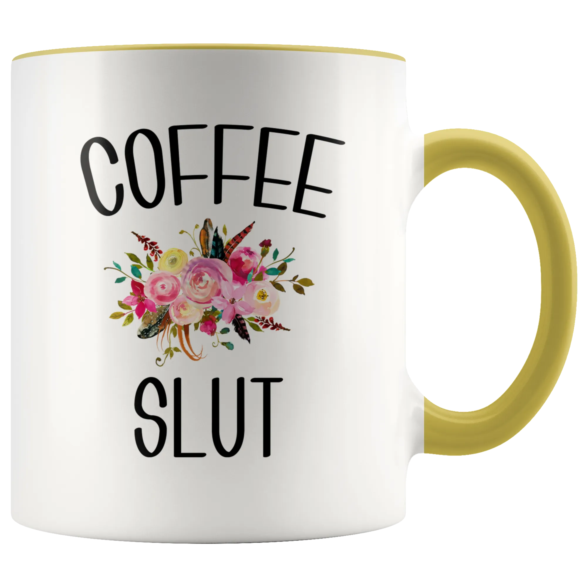 Coffee Slut Mug Funny Coffee Cup Gift for Coffee Addict Best Friend Gift Mugs for Women Floral Mug