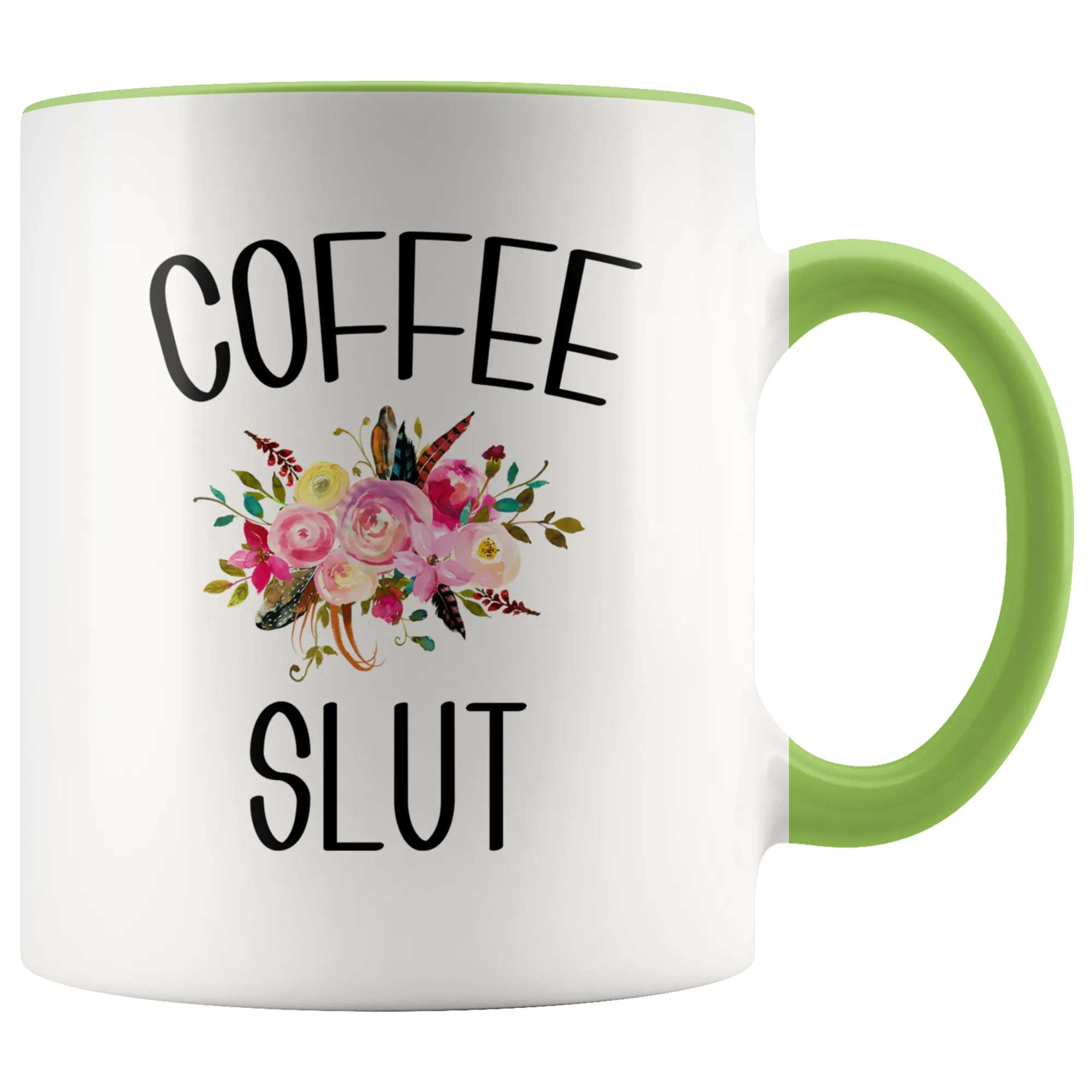 Coffee Slut Mug Funny Coffee Cup Gift for Coffee Addict Best Friend Gift Mugs for Women Floral Mug