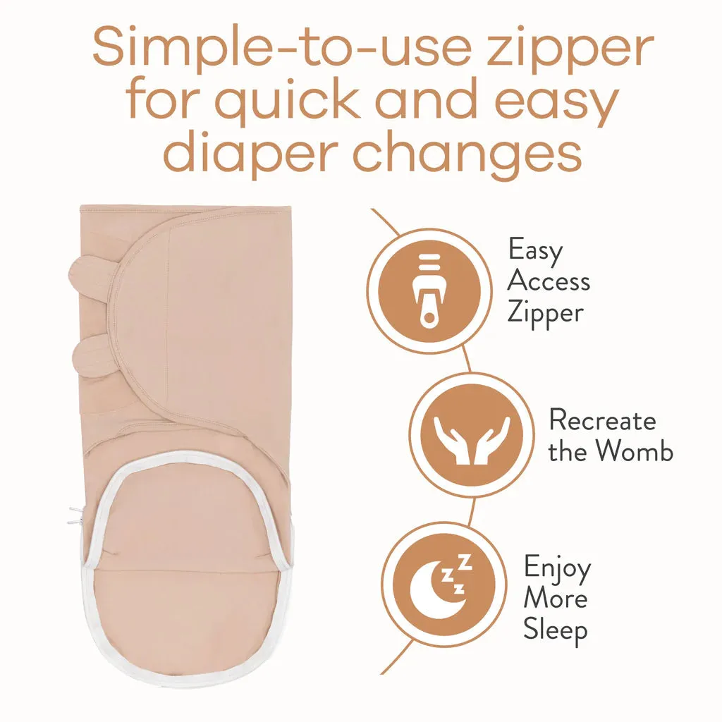 Comfy Cubs Easy Swaddle Blankets with Zipper - Light Blush, Blush, Mauve (Pack of 3)