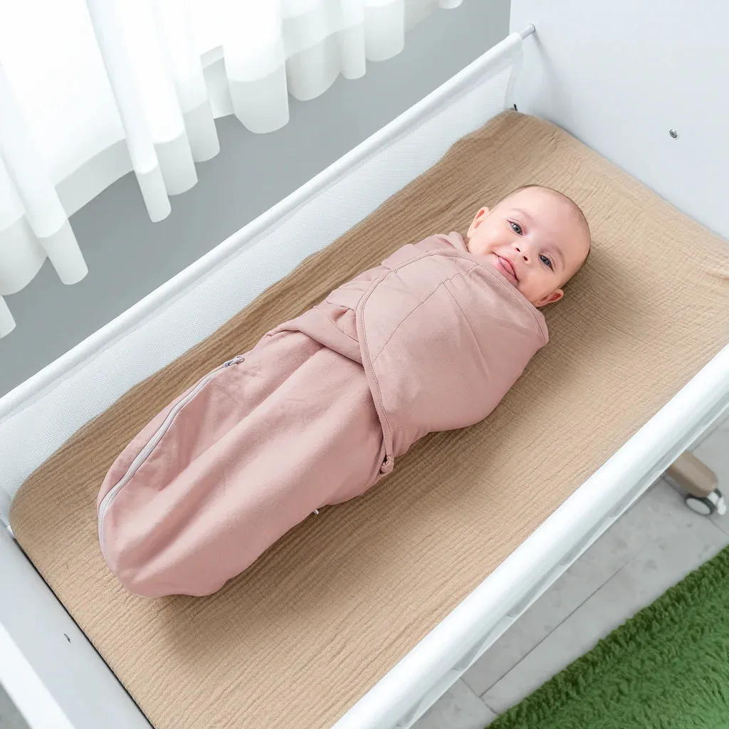 Comfy Cubs Easy Swaddle Blankets with Zipper - Light Blush, Blush, Mauve (Pack of 3)