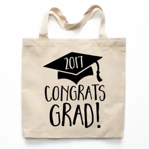 Congrats Grad Graduation Canvas Tote Bag