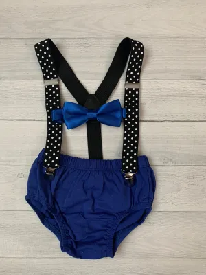 Cookie cake smash Set black supspenders