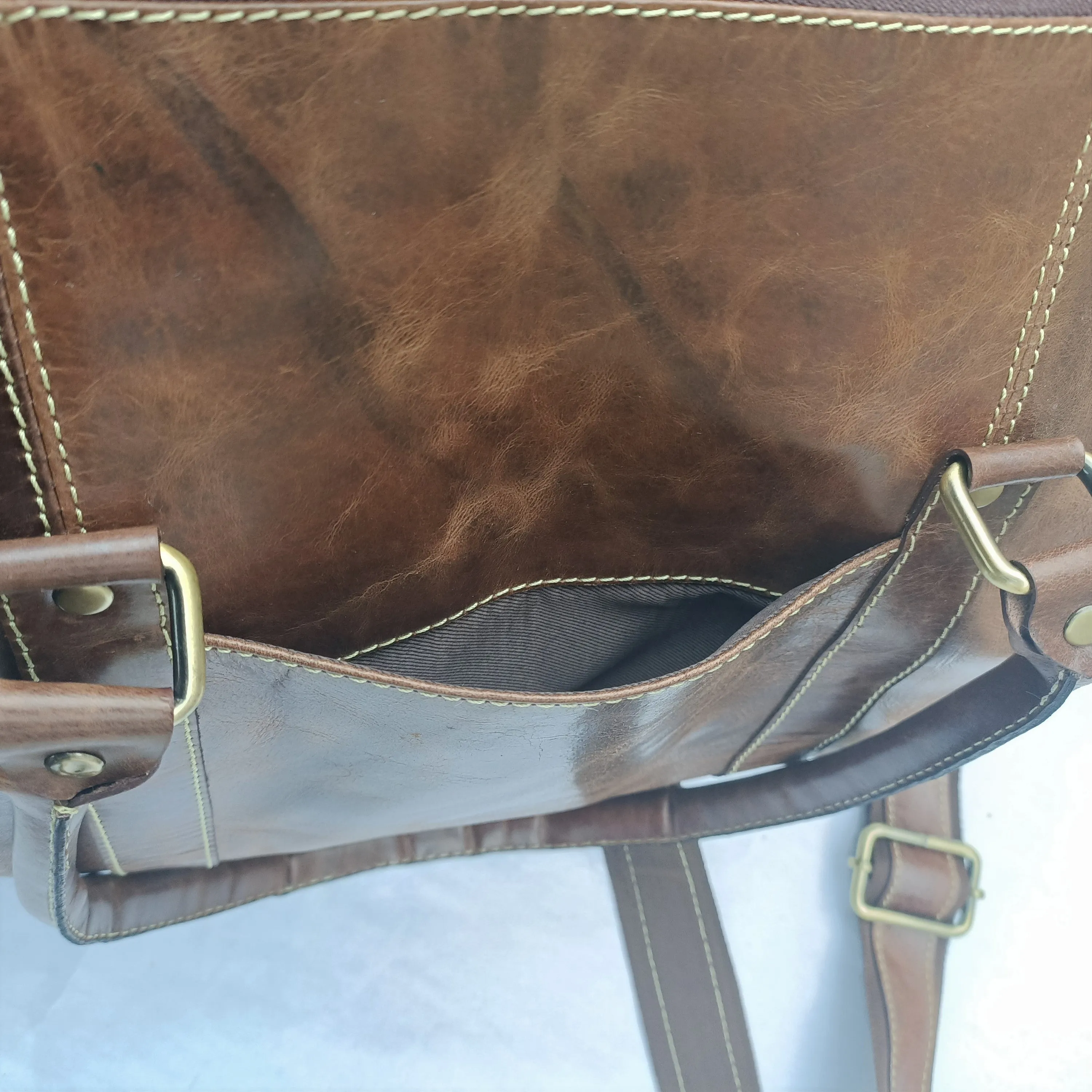 Crazy Horse Leather Mini Duffel  Bag