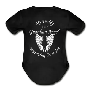 Daddy Guardian Angel Organic Short Sleeve Baby Bodysuit