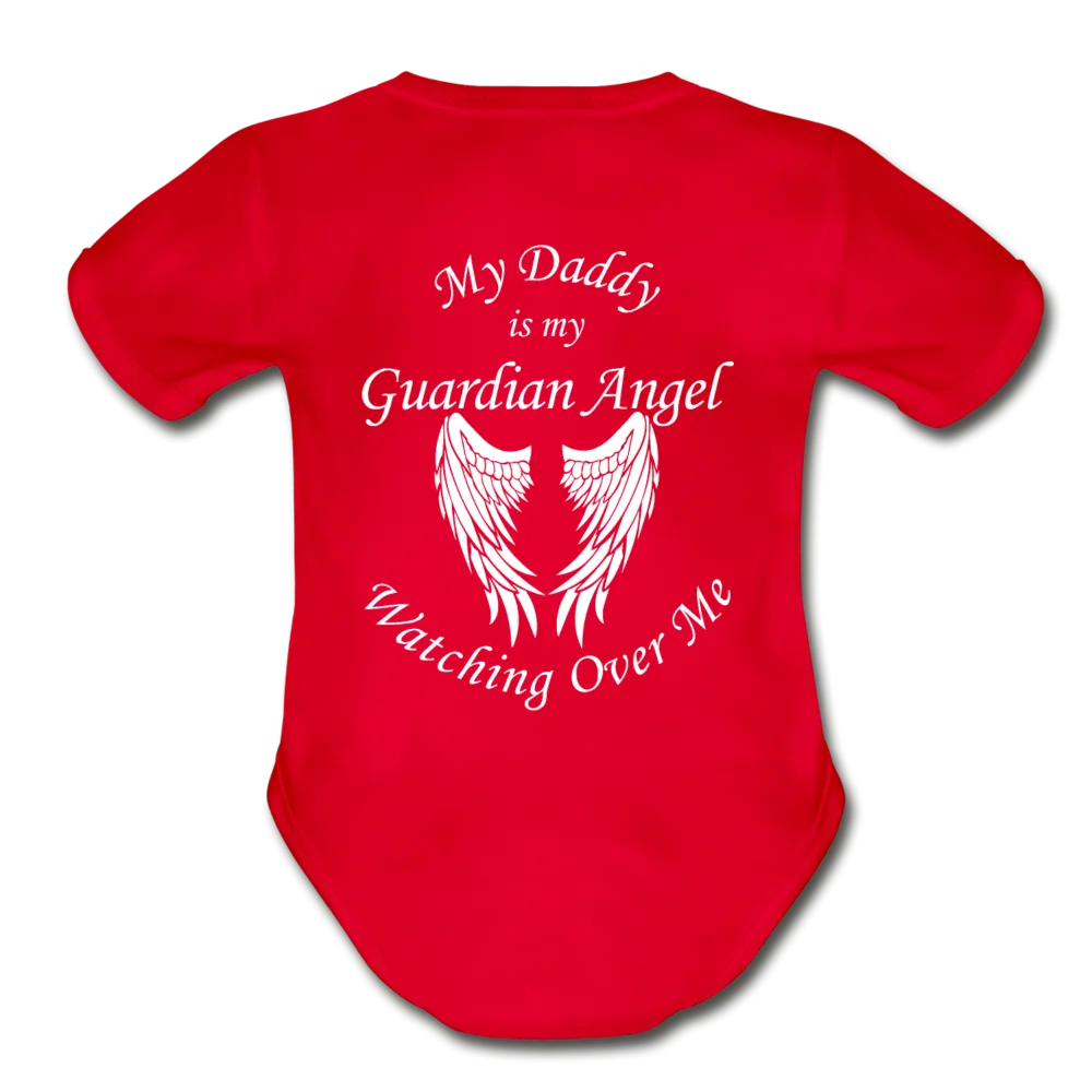 Daddy Guardian Angel Organic Short Sleeve Baby Bodysuit