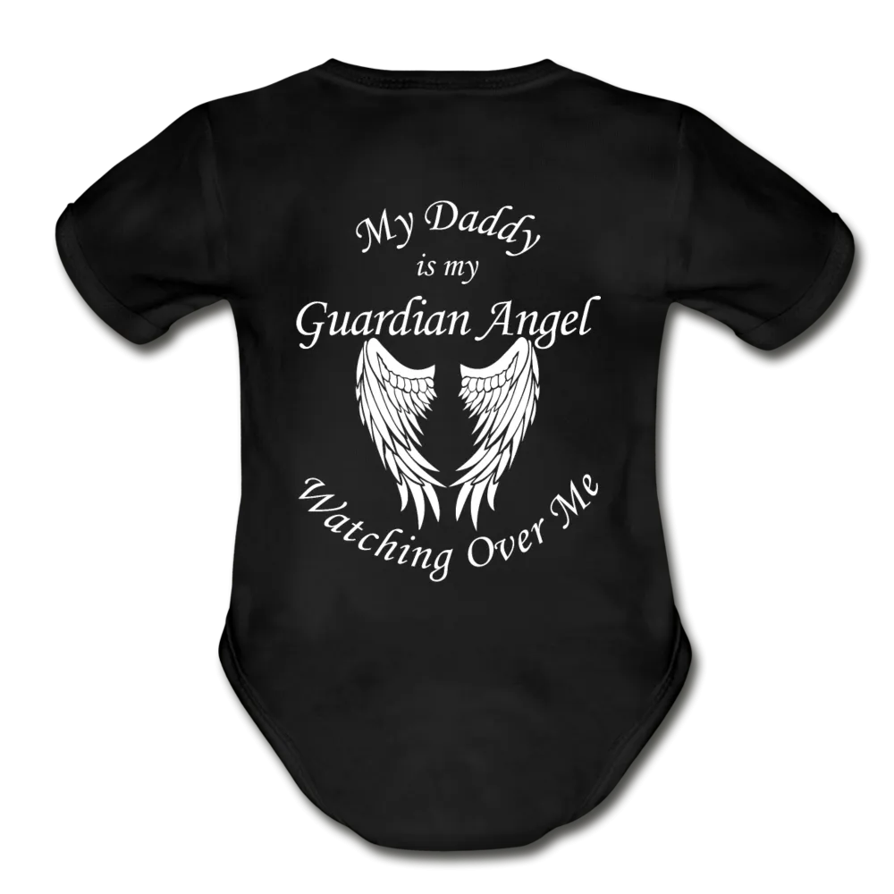 Daddy Guardian Angel Organic Short Sleeve Baby Bodysuit