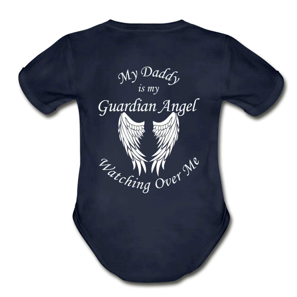 Daddy Guardian Angel Organic Short Sleeve Baby Bodysuit
