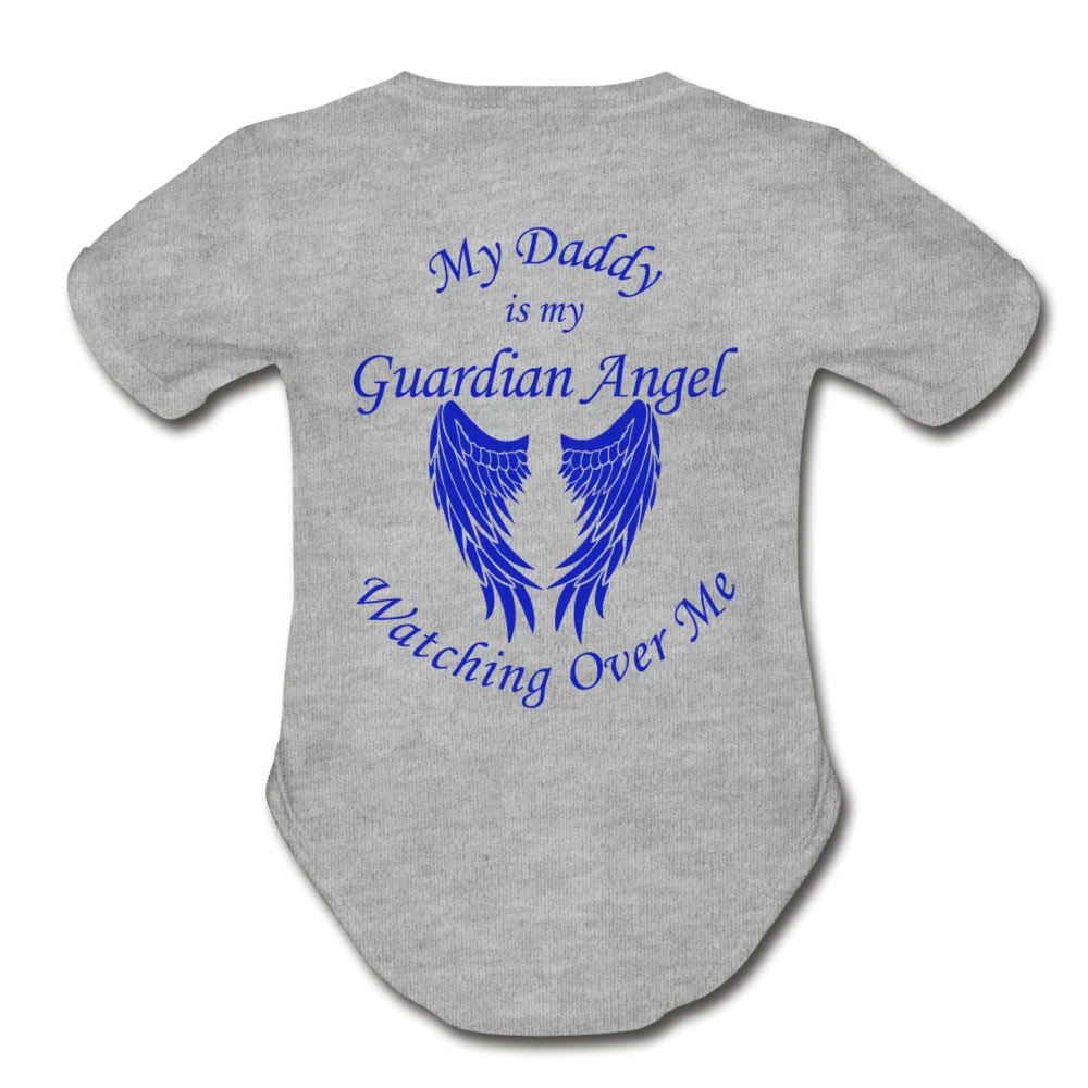Daddy Guardian Angel Organic Short Sleeve Baby Bodysuit