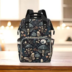 Dark Fairy Forest Diaper Bag, Forestcore Diaper Backpack, Dark Cottagecore Baby Bag, Witchy Diaper Bag, Forest Creatures Goblincore Baby Bag