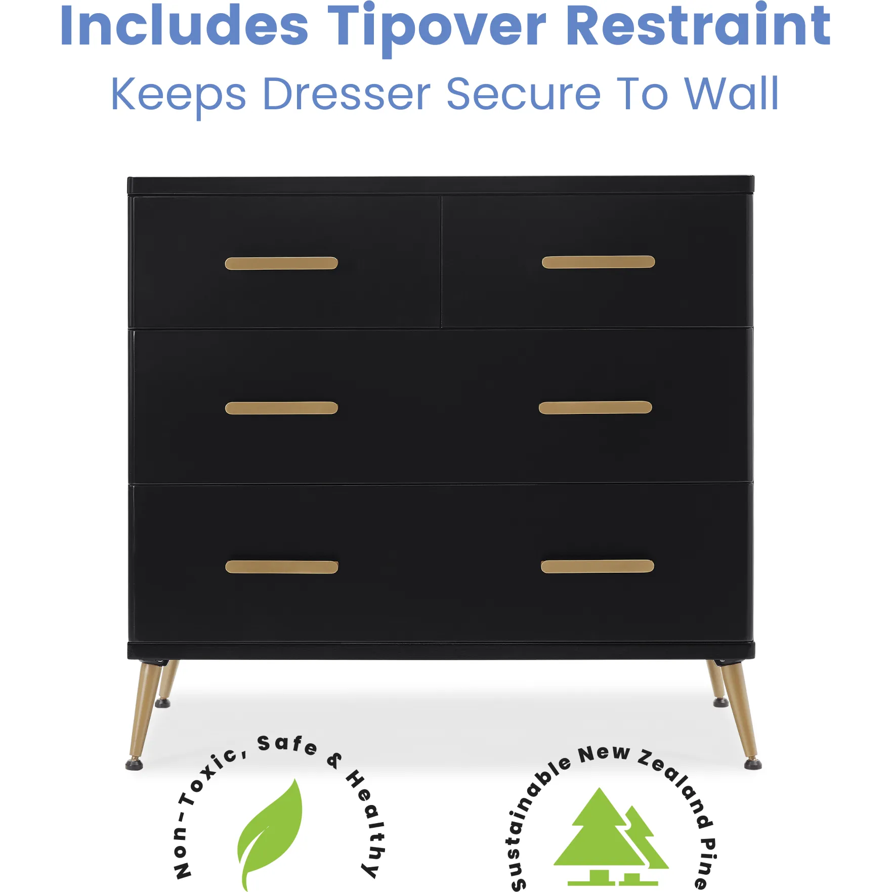 Delta Children Sloane 4-Drawer Dresser with Changing Top