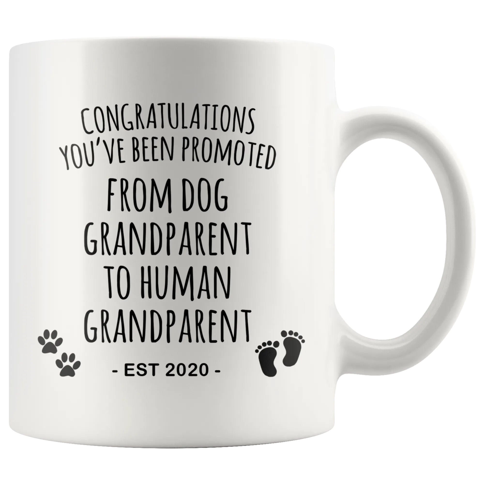 Dog Grandparent To Human Grandparent Mug Est 2020 Pregnancy Reveal First Time Grandparent Gift Promoted to Grandparent Cup Baby Announcement