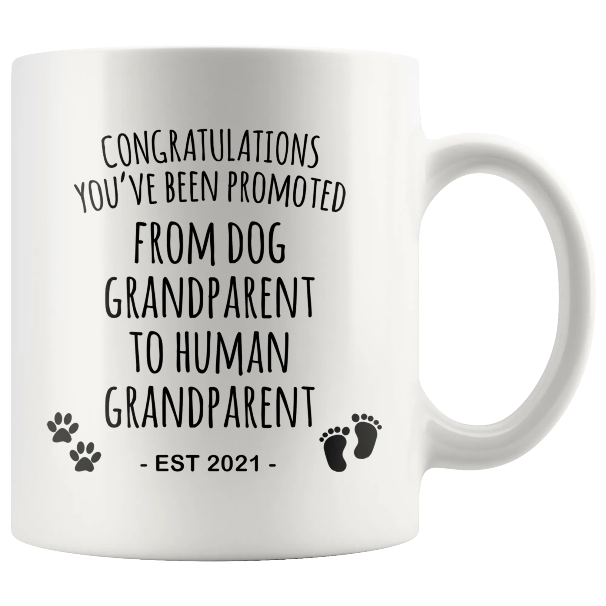 Dog Grandparent To Human Grandparent Mug Est 2021 Pregnancy Reveal First Time Grandparent Gift Promoted to Grandparent Cup Baby Announcement