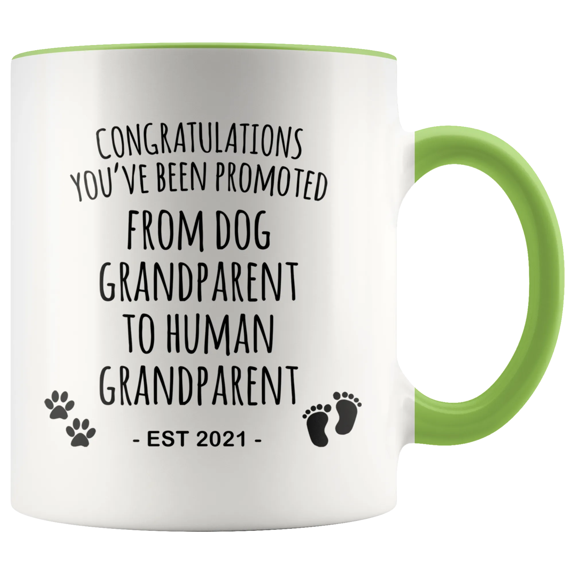 Dog Grandparent To Human Grandparent Mug Est 2021 Pregnancy Reveal First Time Grandparent Gift Promoted to Grandparent Cup Baby Announcement