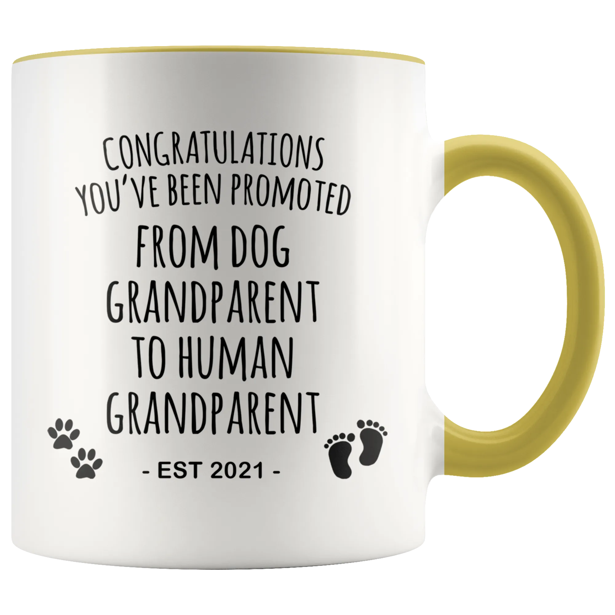 Dog Grandparent To Human Grandparent Mug Est 2021 Pregnancy Reveal First Time Grandparent Gift Promoted to Grandparent Cup Baby Announcement