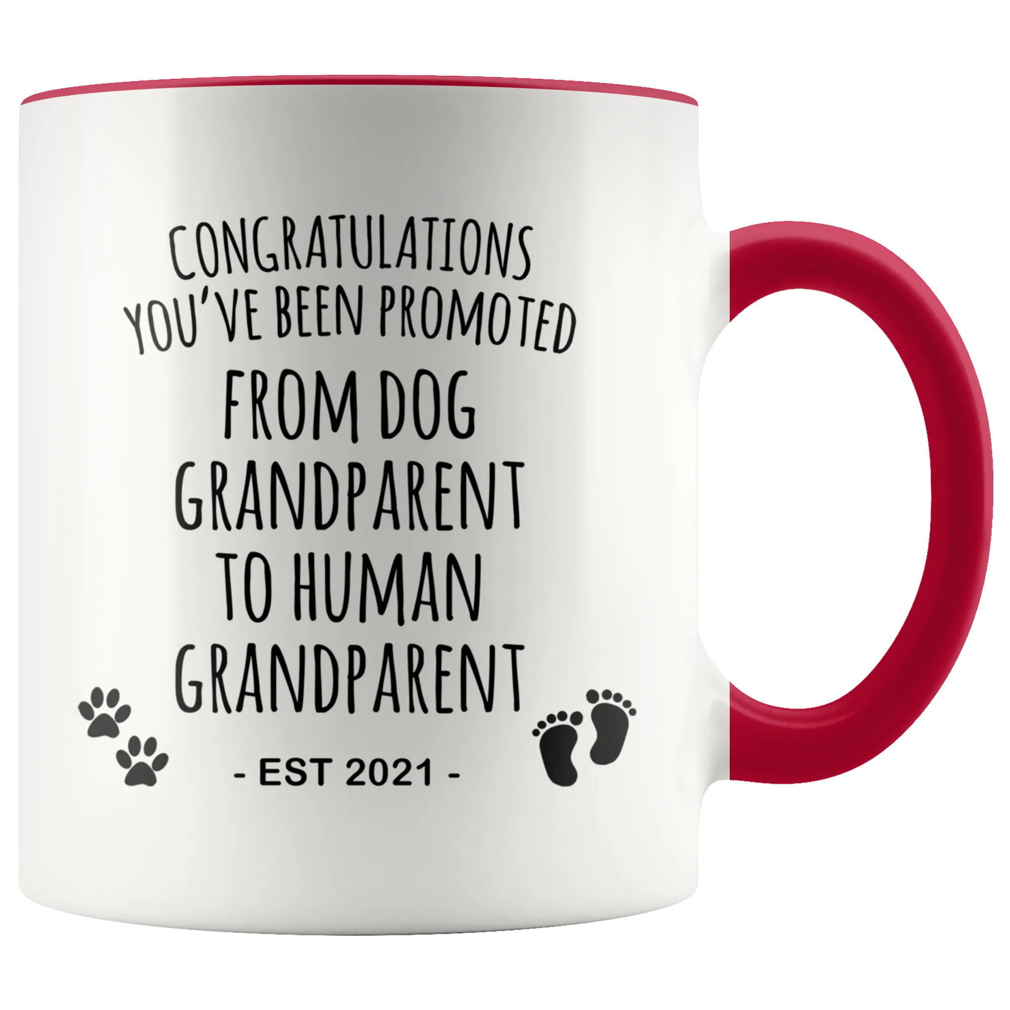 Dog Grandparent To Human Grandparent Mug Est 2021 Pregnancy Reveal First Time Grandparent Gift Promoted to Grandparent Cup Baby Announcement