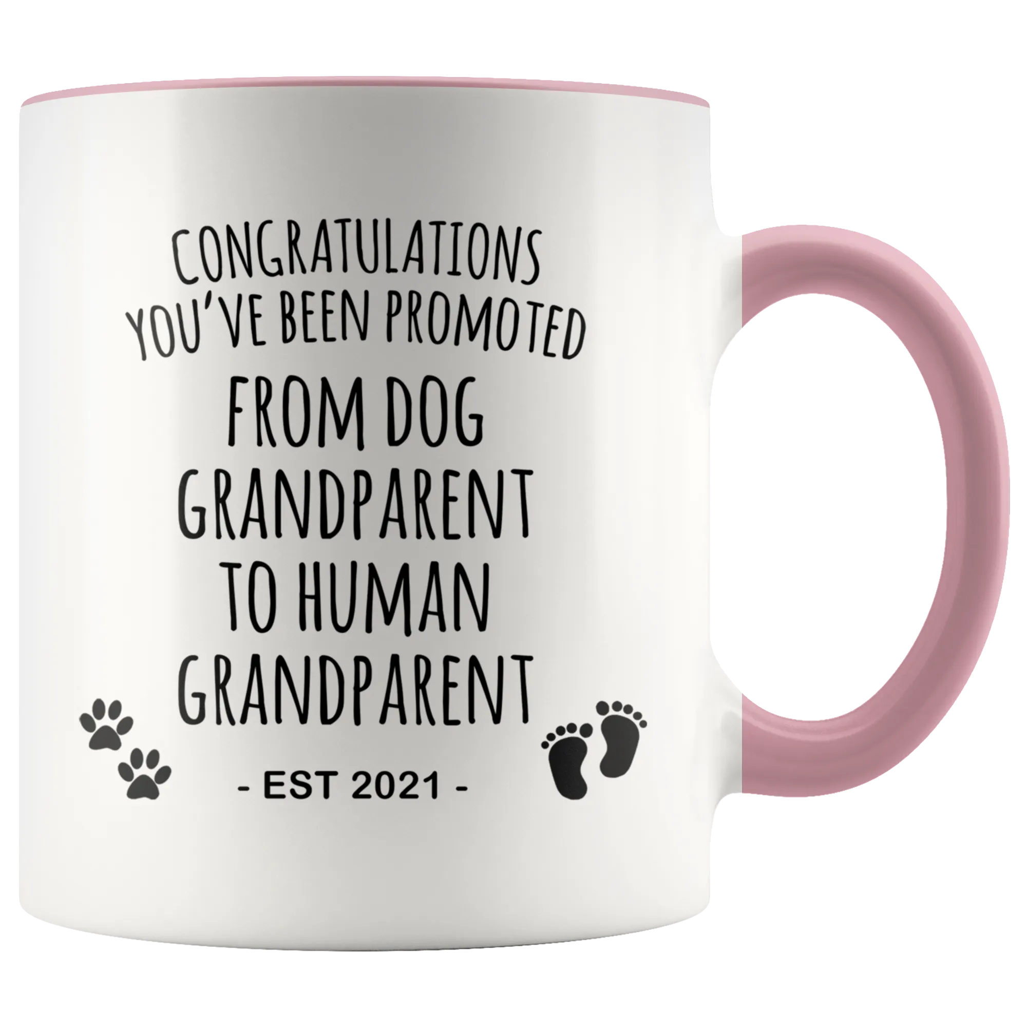 Dog Grandparent To Human Grandparent Mug Est 2021 Pregnancy Reveal First Time Grandparent Gift Promoted to Grandparent Cup Baby Announcement