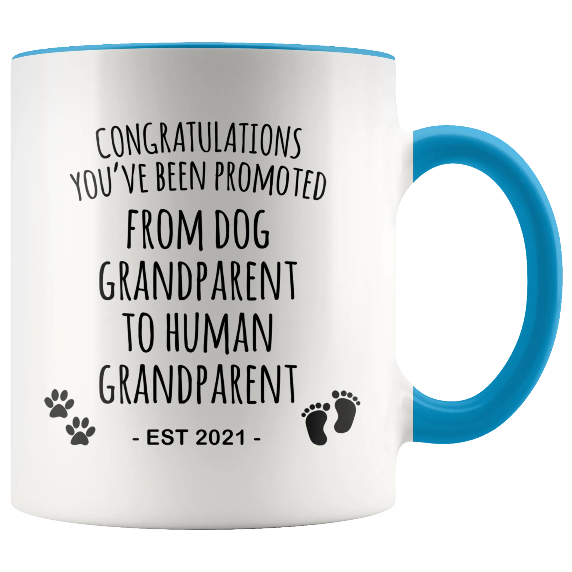 Dog Grandparent To Human Grandparent Mug Est 2021 Pregnancy Reveal First Time Grandparent Gift Promoted to Grandparent Cup Baby Announcement