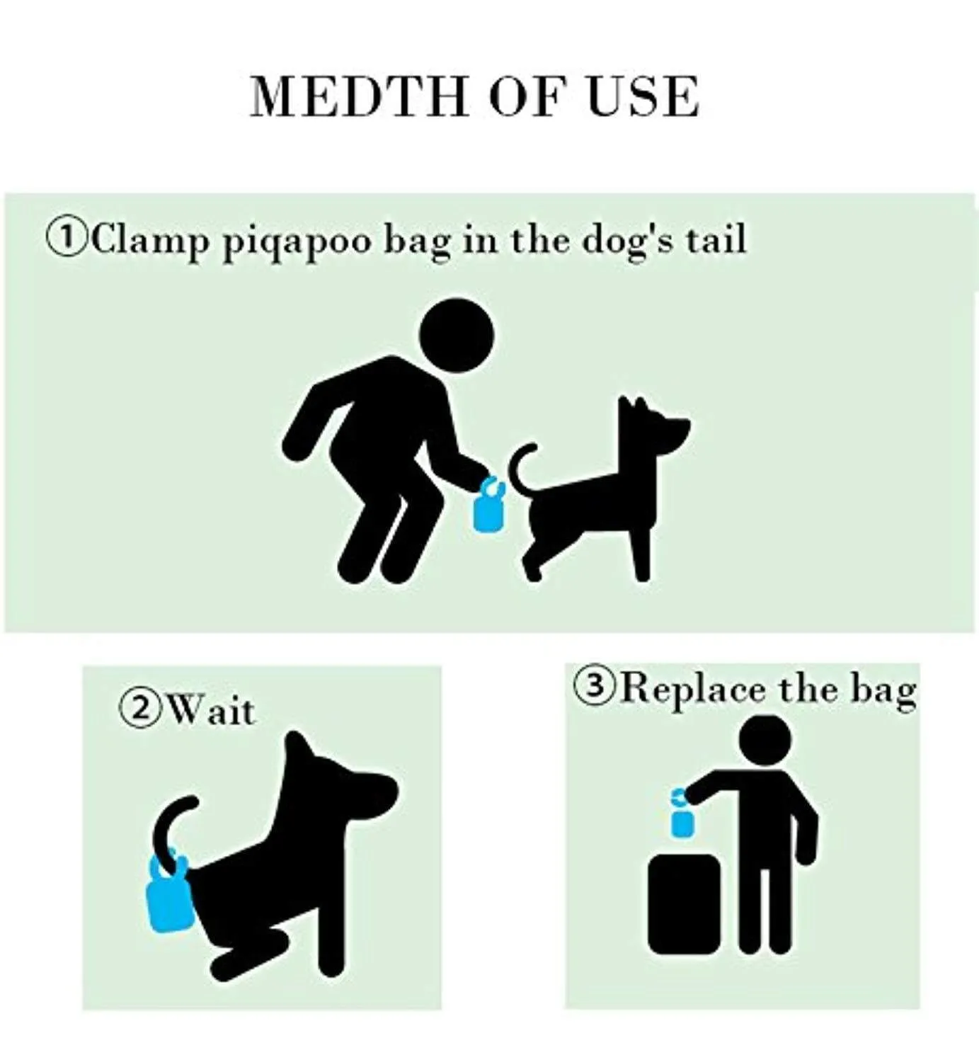 Dog Tail Poop Clip Bags with Tail Clip