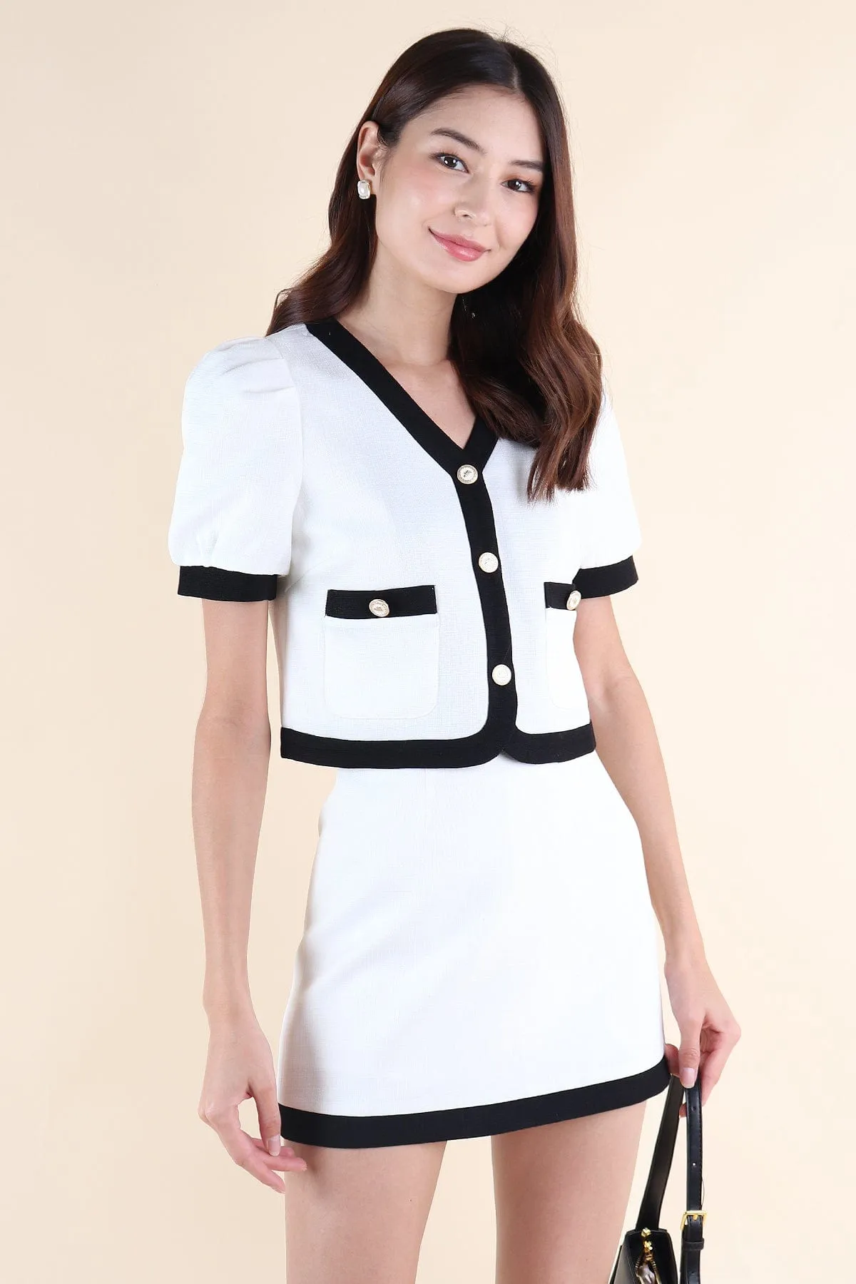 DOLCE CONTRAST 2-PC SET IN WHITE