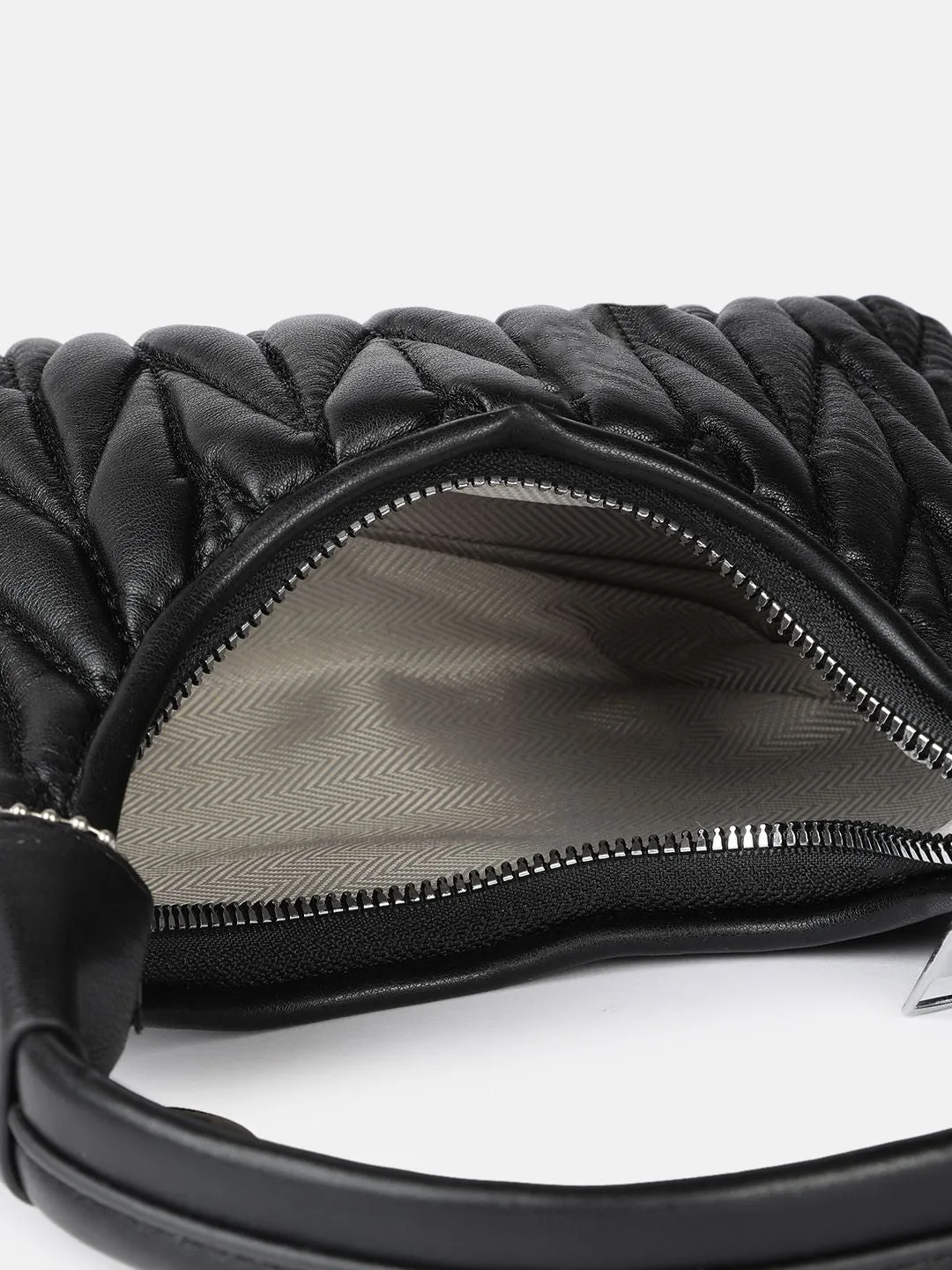 DressBerry Structured Hobo Bag with Quilted Detail