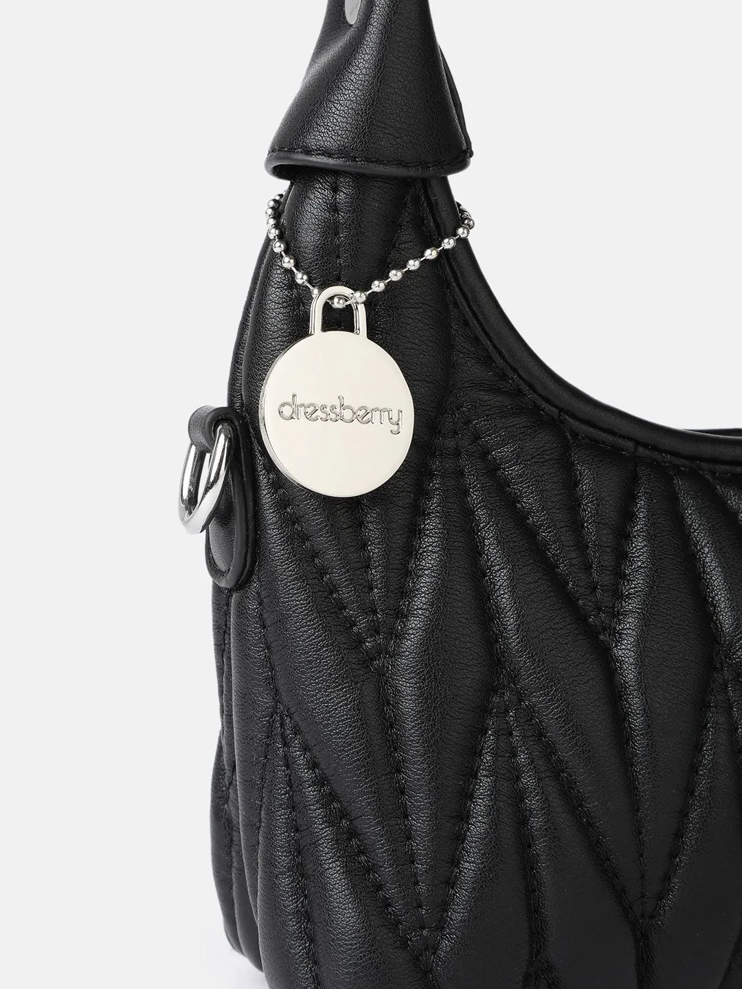 DressBerry Structured Hobo Bag with Quilted Detail