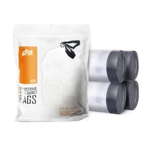 E-Clean Automatic Drawstring Trash Bags White 50x55cm - 60 Pieces