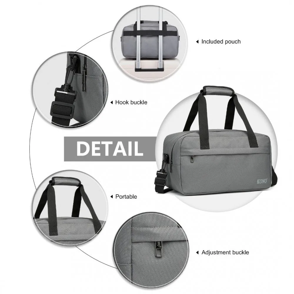 E1960s - Kono Lightweight Multi Purpose Unisex Sports Travel Duffel Bag - Black
