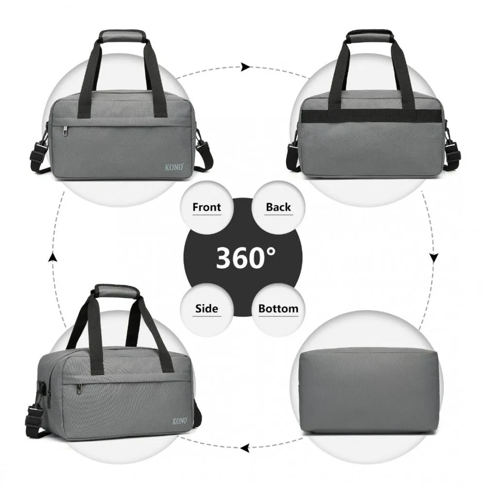 E1960s - Kono Lightweight Multi Purpose Unisex Sports Travel Duffel Bag - Black