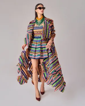 Effie multicolor coat and fifi dress
